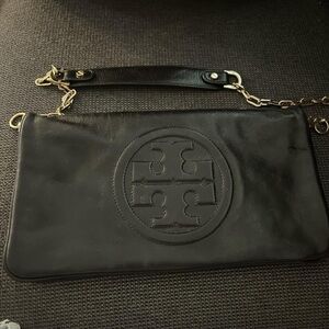 Tory Burch blk over the shoulder bag with gold chain